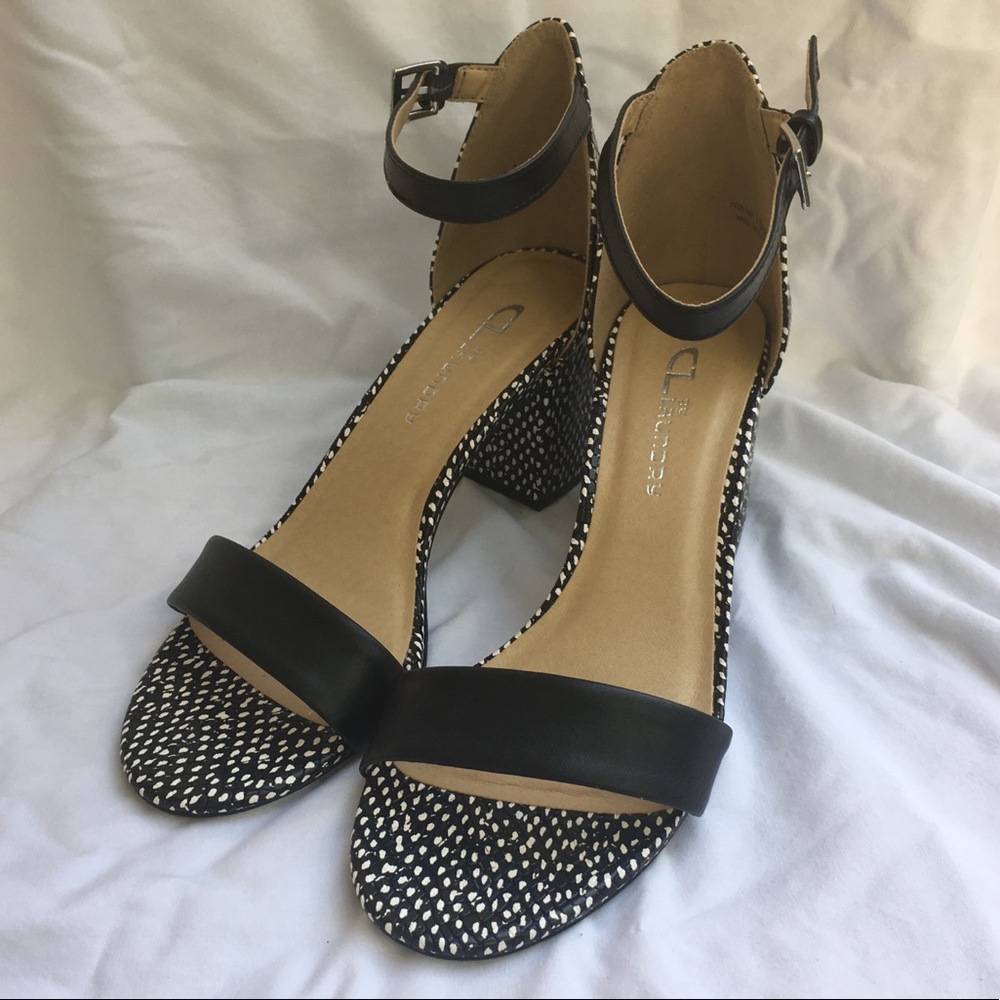 Chinese Laundry Black & White Chunky Heel Size 7.5